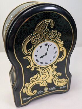 Vintage After Eight Chocolate Metal Tin Grandfather Clock Collectible Storage